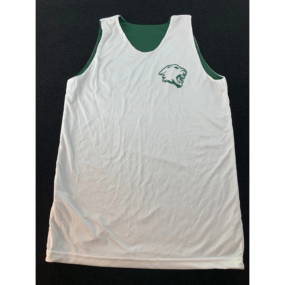 Alleson Athletic Youth Reversible Basketball Jersey‎ Green White Panther Size L